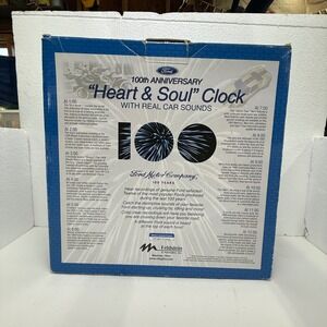 Ford‎ Wall Clock Blue 100th Anniversary Heart & Soul Real Car Sounds